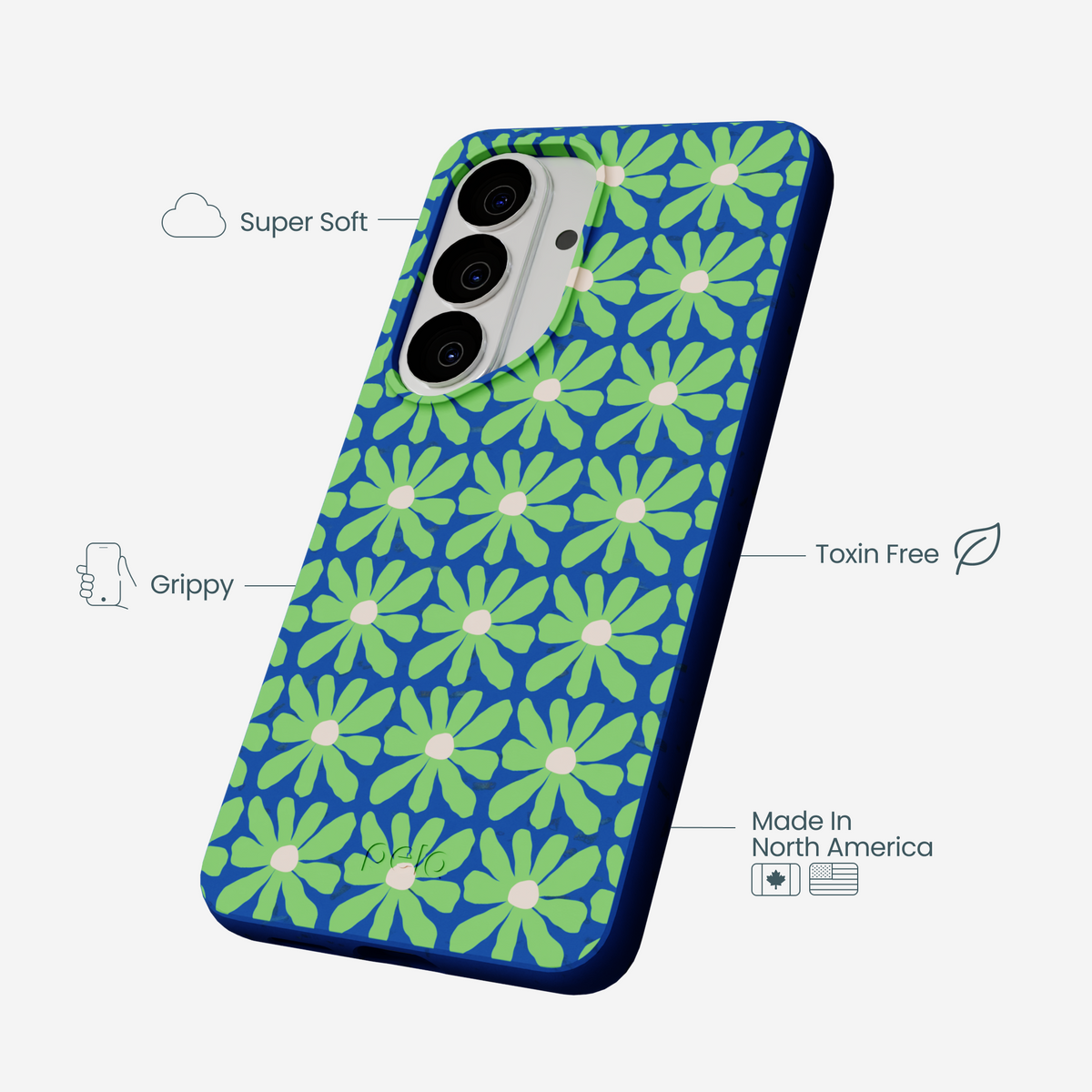 Electric Blue Flower Child Samsung Galaxy S26 Case