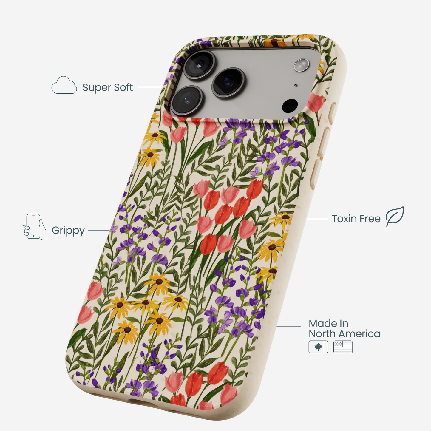 Seashell Flower Field iPhone 17 Pro Max Case