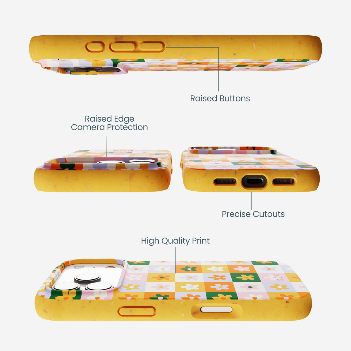 Honey Flower Tiles iPhone 17 Pro Case