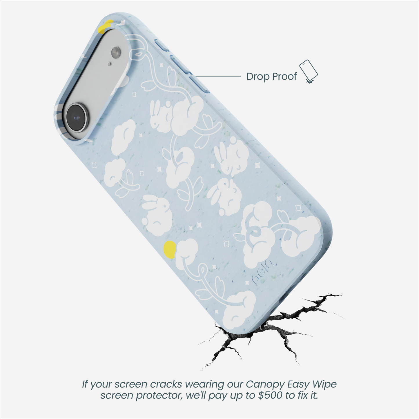 Powder Blue Fluffy Flower iPhone Air Case