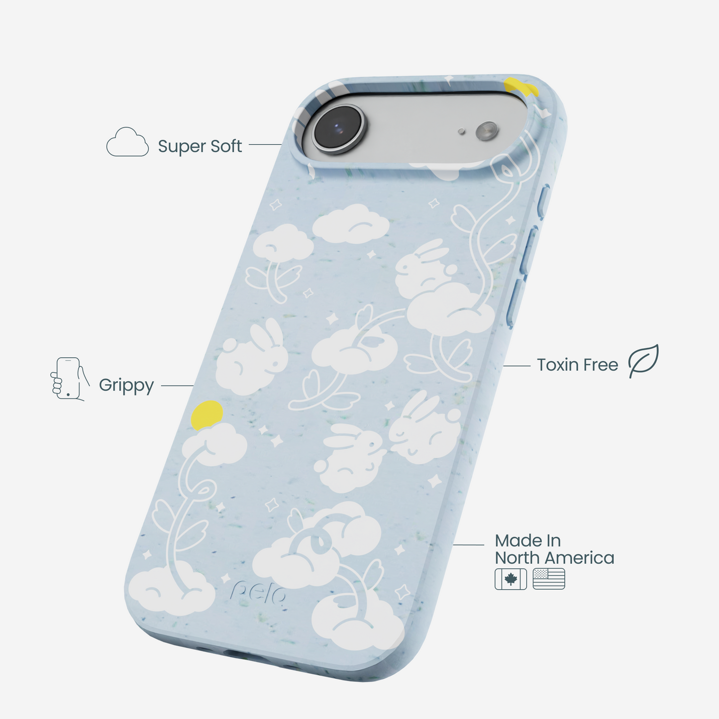 Powder Blue Fluffy Flower iPhone Air Case
