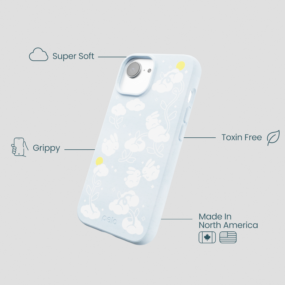 Powder Blue Fluffy Flower iPhone 16e/17e Case