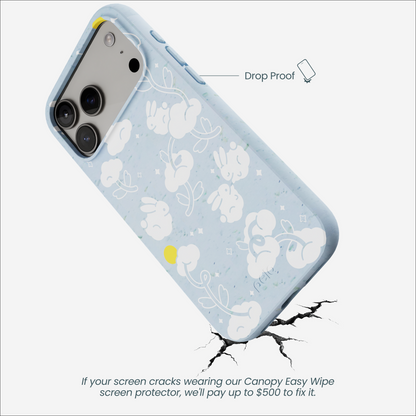 Powder Blue Fluffy Flower iPhone 17 Pro Max Case