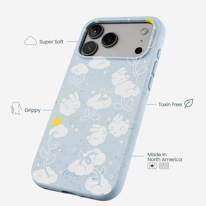 Powder Blue Fluffy Flower iPhone 17 Pro Max Case