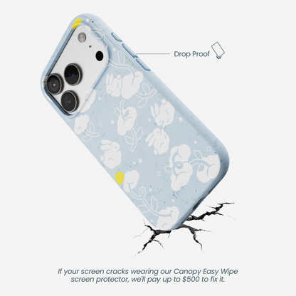 Powder Blue Fluffy Flower iPhone 17 Pro Case