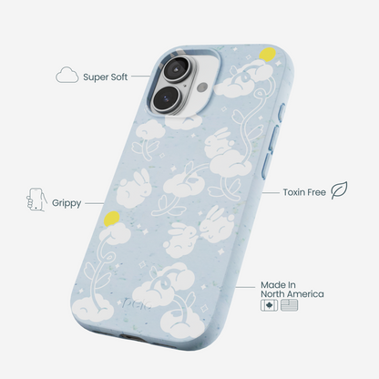 Powder Blue Fluffy Flower iPhone 17 Case