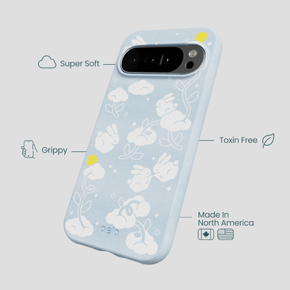 Powder Blue Fluffy Flower Google Pixel 10 Pro XL Case