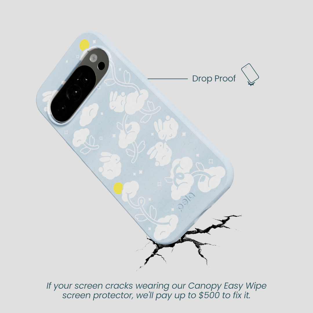 Powder Blue Fluffy Flower Google Pixel 10/10 Pro Case