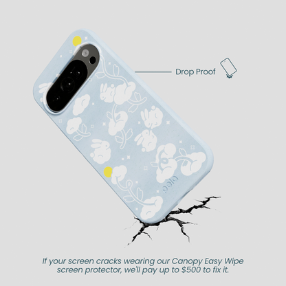 Powder Blue Fluffy Flower Google Pixel 10/10 Pro Case