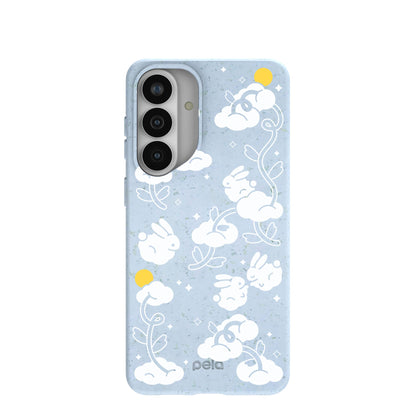 Powder Blue Fluffy Flower Samsung Galaxy S26+(Plus) Case