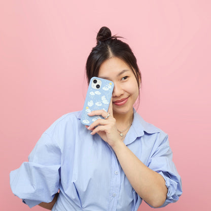 Powder Blue Fluffy Flower Google Pixel 10/10 Pro Case