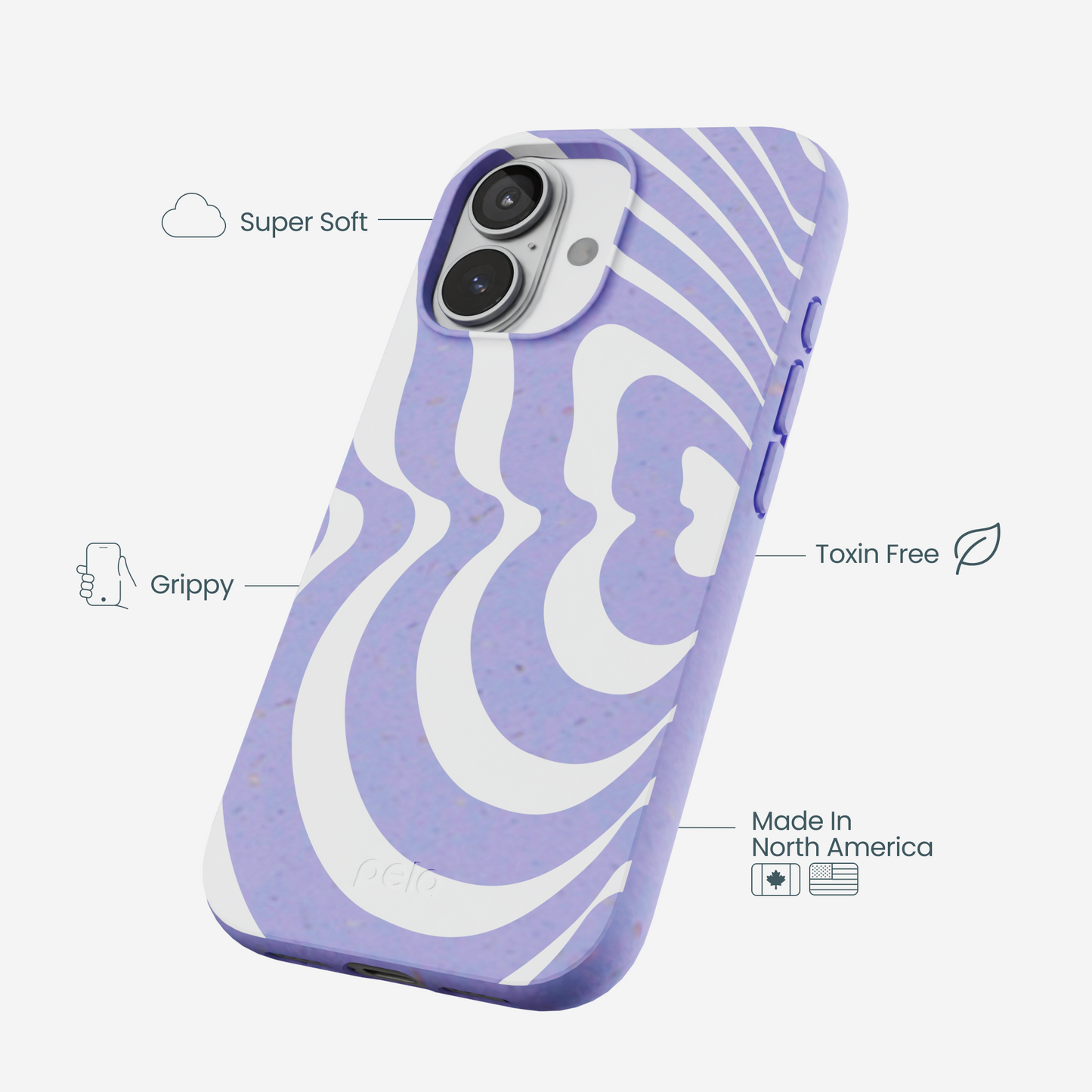 Lavender Flutter Left iPhone 17 Case