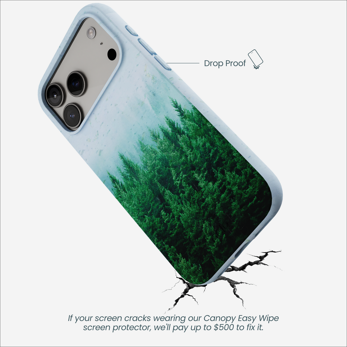 Powder Blue Forest Mist iPhone 17 Pro Max Case