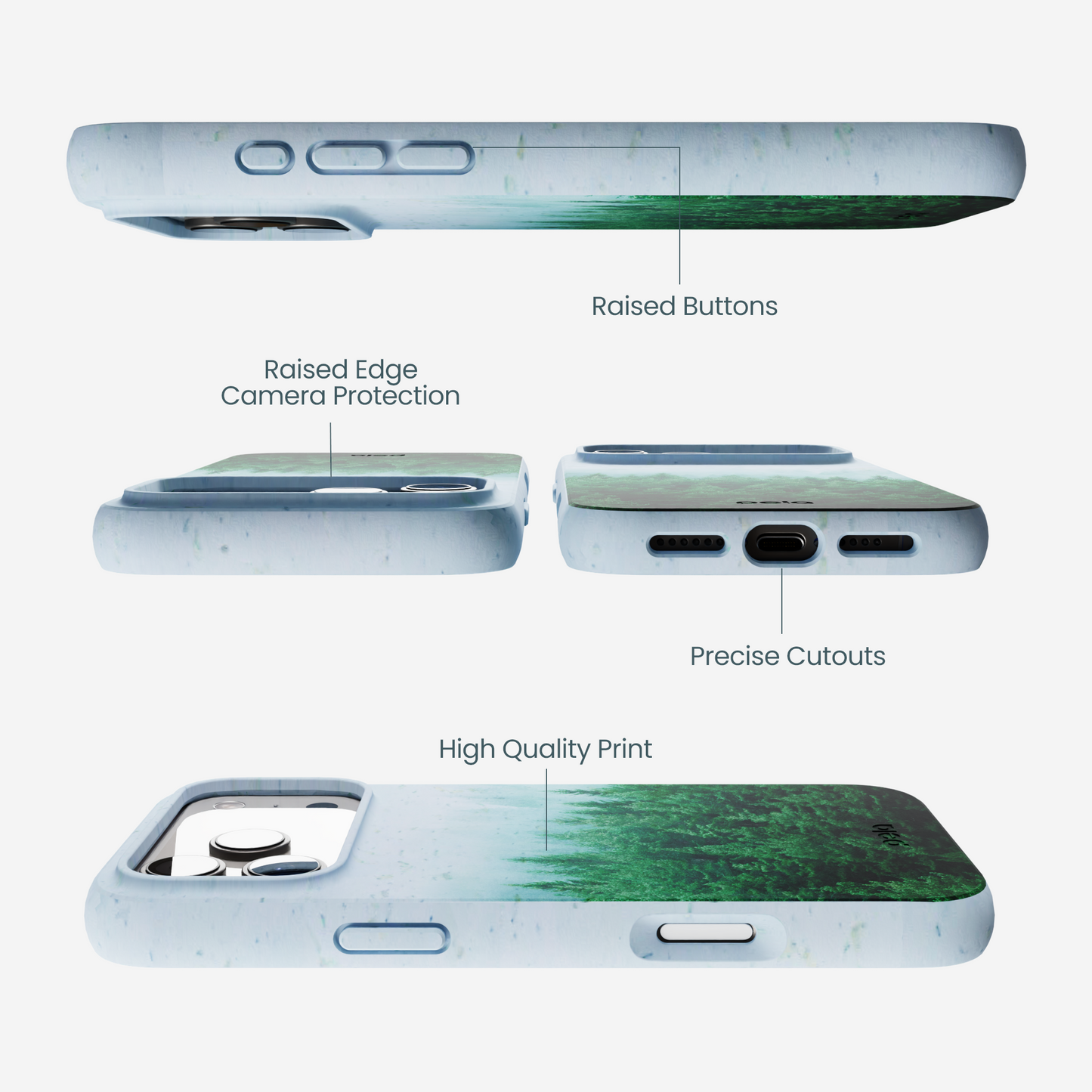 Powder Blue Forest Mist iPhone 17 Pro Max Case