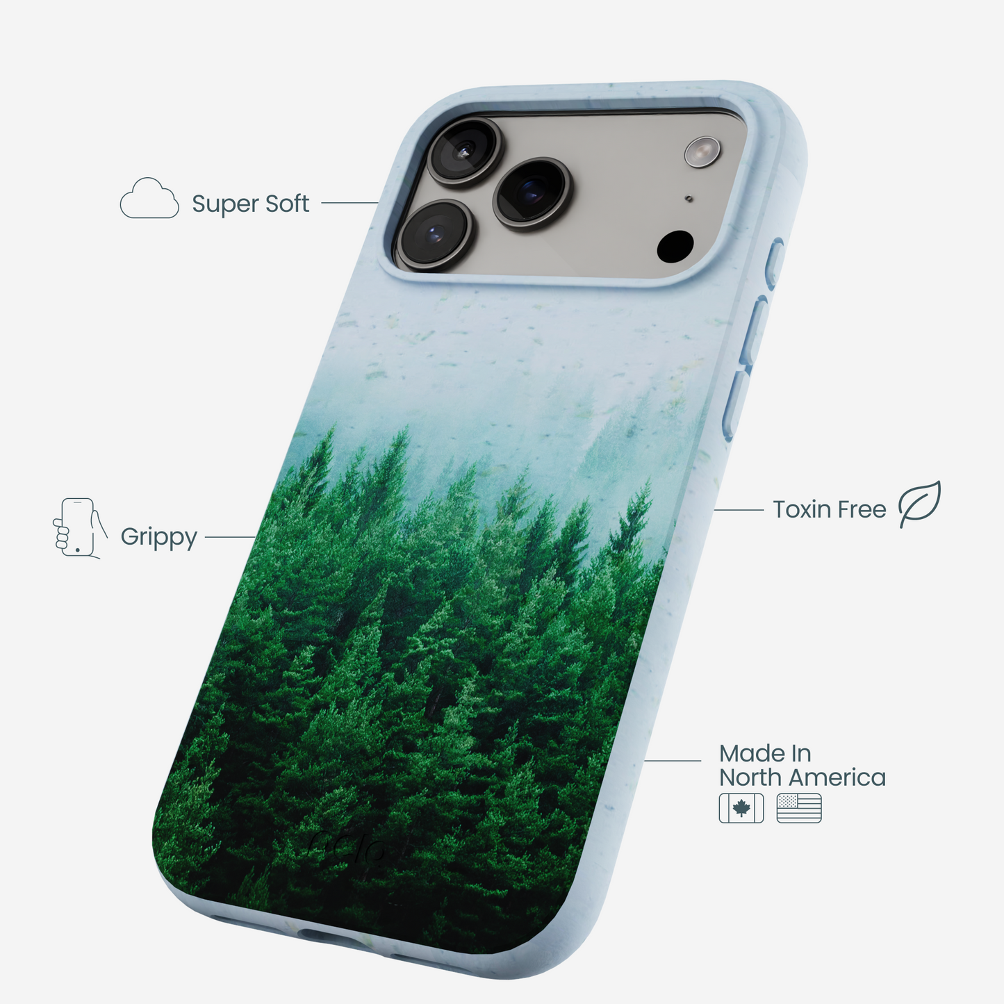 Powder Blue Forest Mist iPhone 17 Pro Max Case