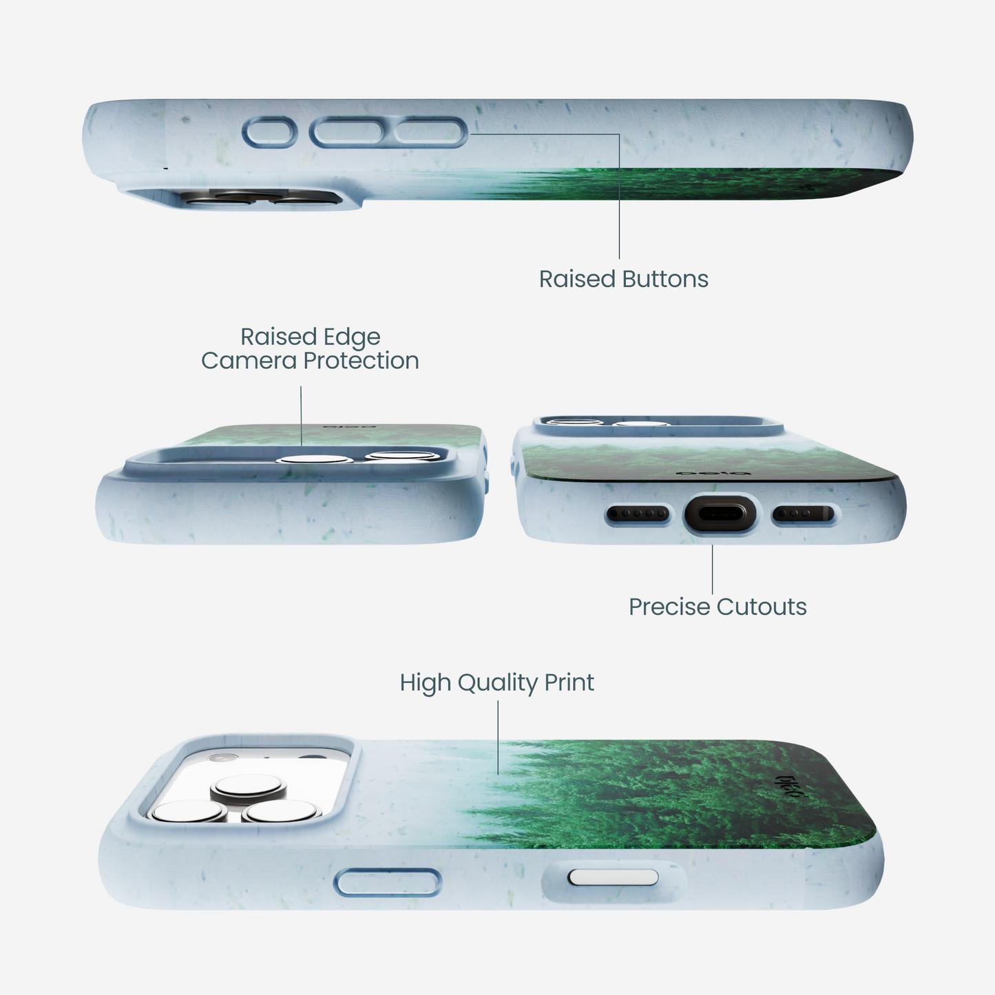 Powder Blue Forest Mist iPhone 17 Pro Case