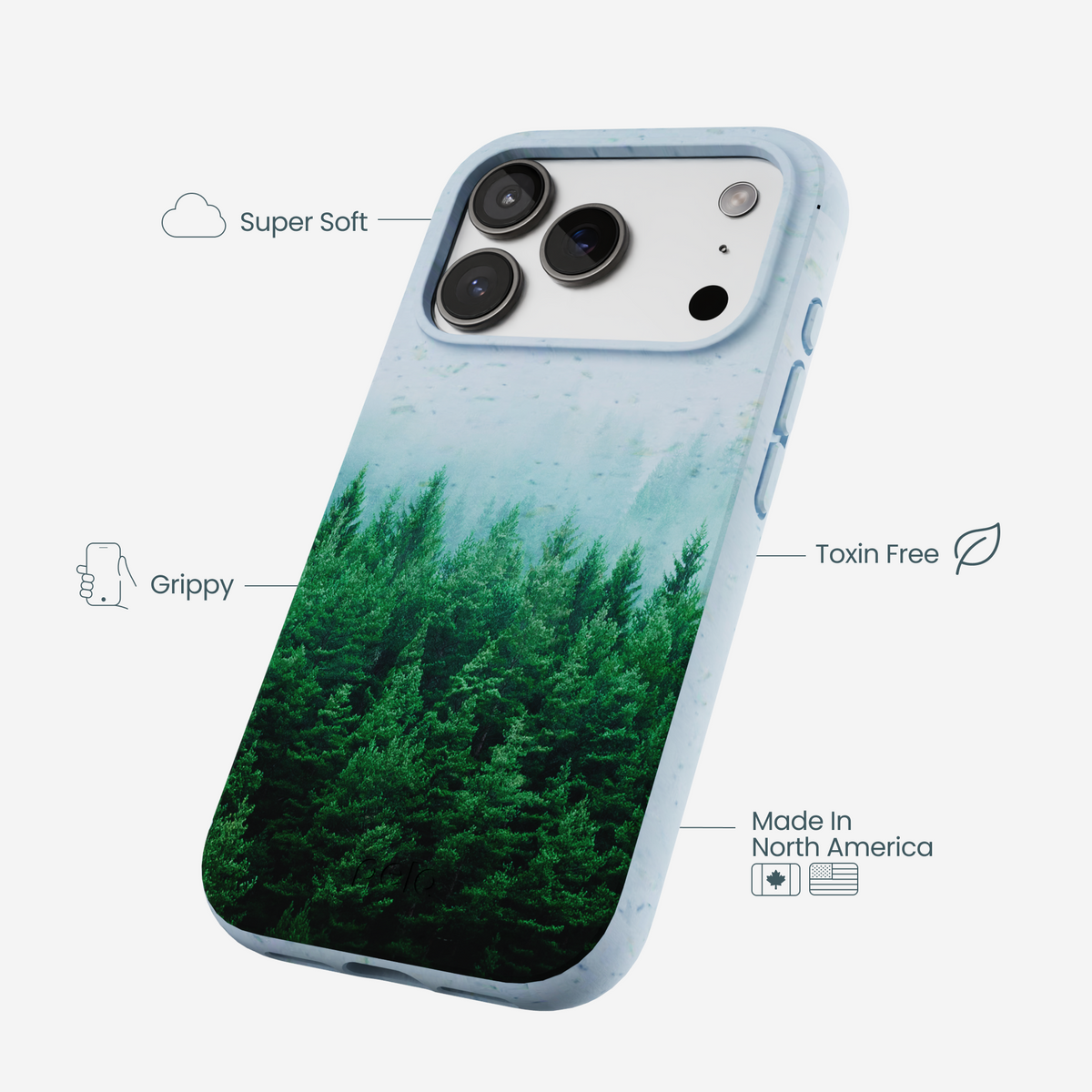 Powder Blue Forest Mist iPhone 17 Pro Case