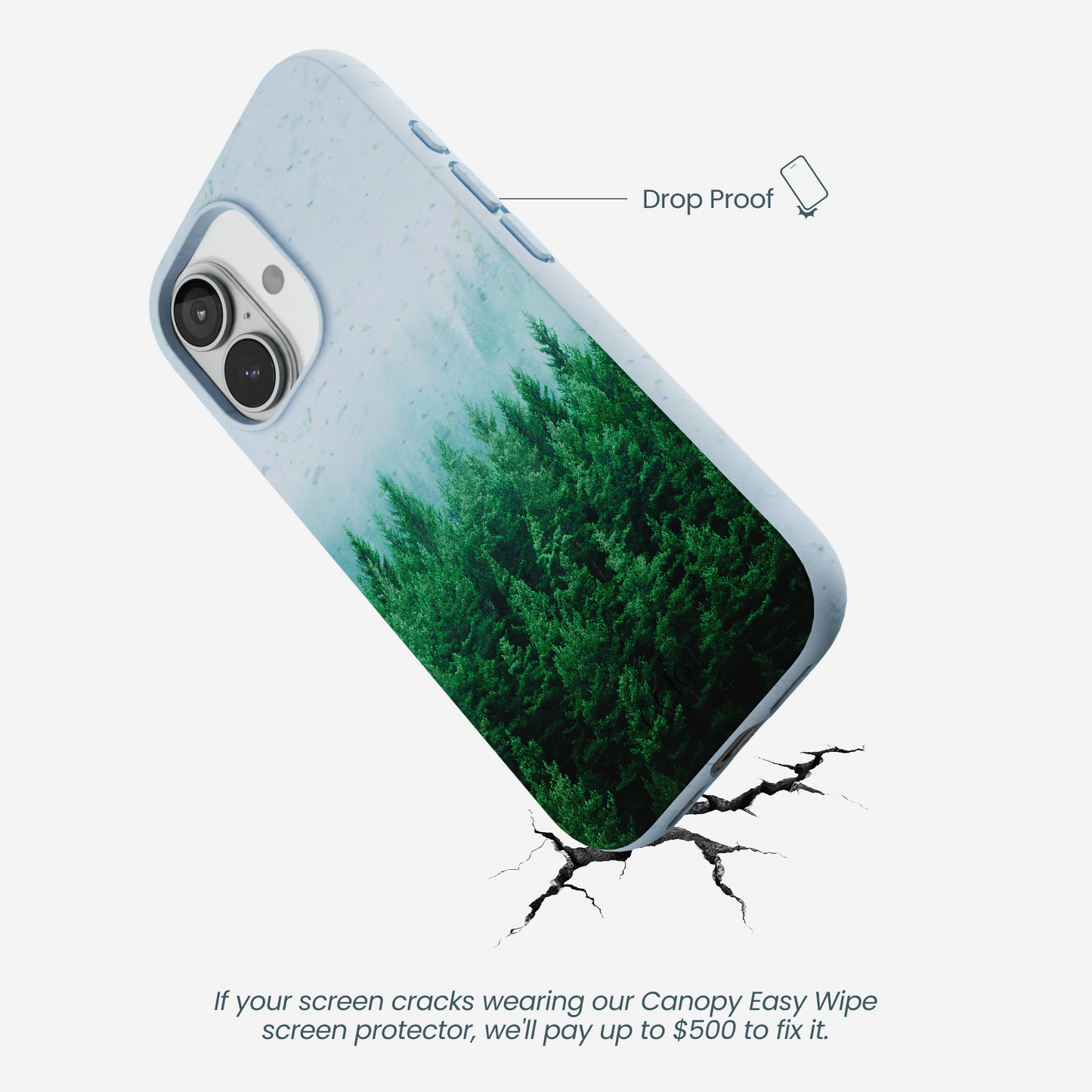 Powder Blue Forest Mist iPhone 17 Case