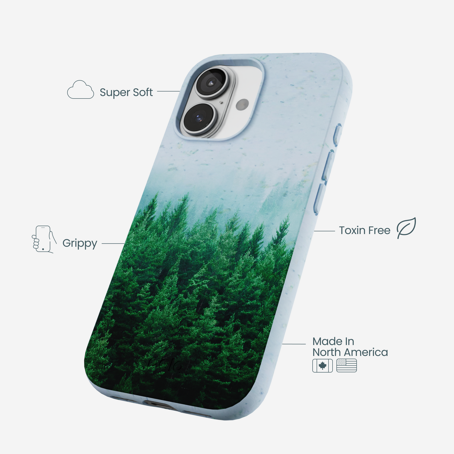 Powder Blue Forest Mist iPhone 17 Case