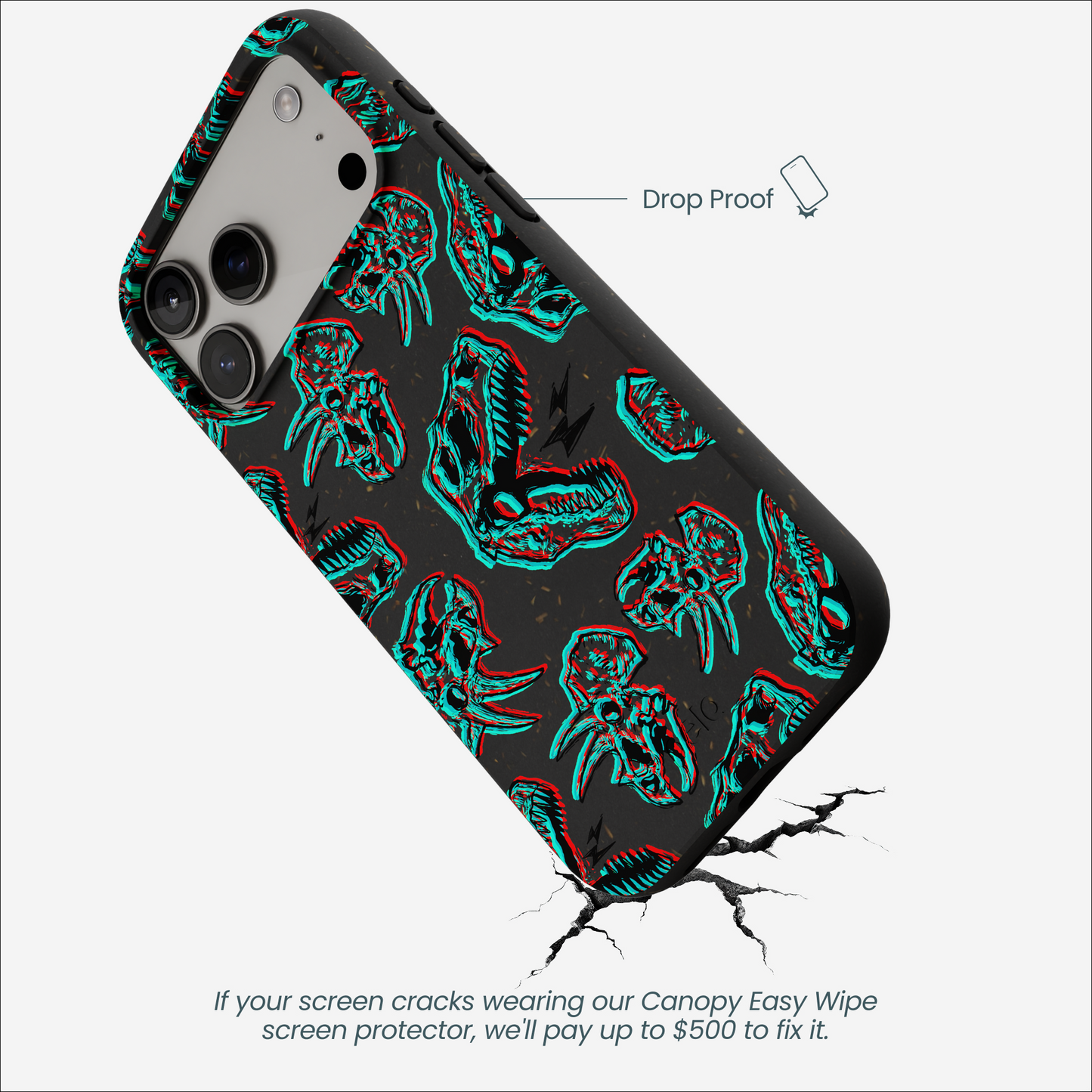 Black Fossilized iPhone 17 Pro Max Case