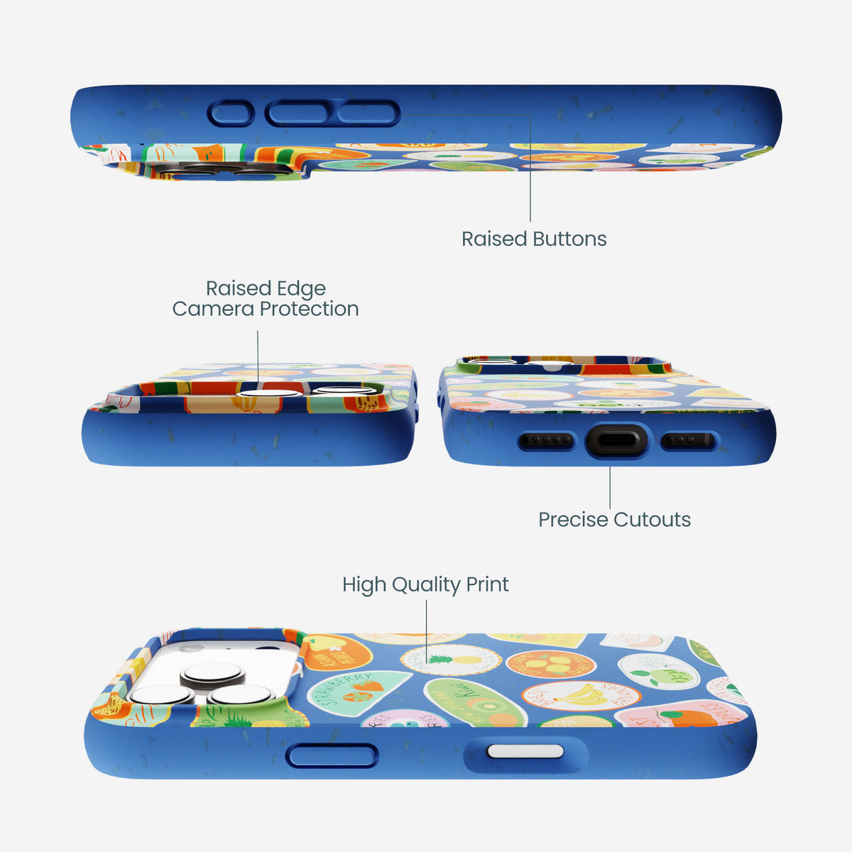 Electric Blue Frutti Club iPhone 17 Pro Case