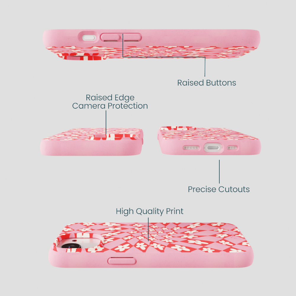 Bubblegum Pink Funky Fleurs iPhone 16e/17e Case