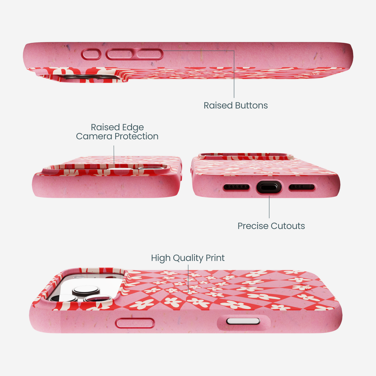 Bubblegum Pink Funky Fleurs iPhone 17 Pro Max Case