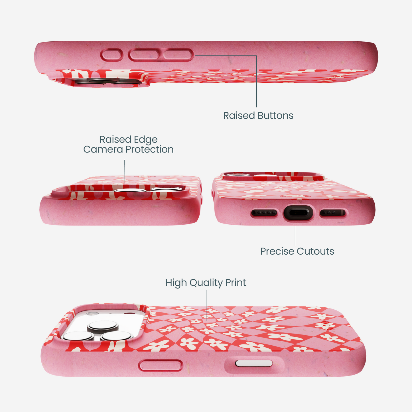 Bubblegum Pink Funky Fleurs iPhone 17 Pro Case