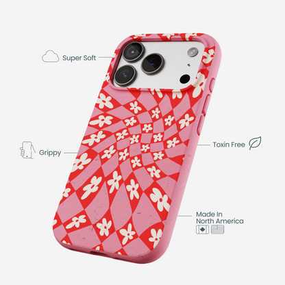 Bubblegum Pink Funky Fleurs iPhone 17 Pro Case