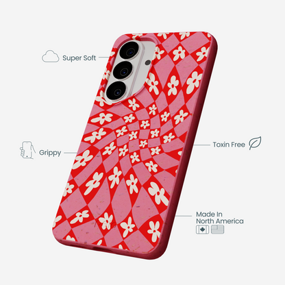 Bubblegum Pink Funky Fleurs Samsung Galaxy S26 Case