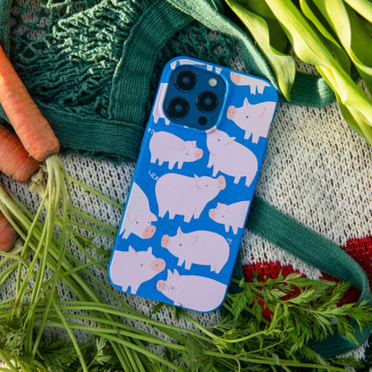 Electric Blue Piggies iPhone 16e/17e Case