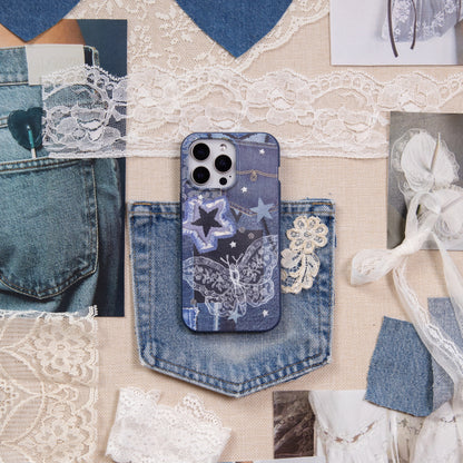 Navy Blue Double Denim iPhone 17 Case