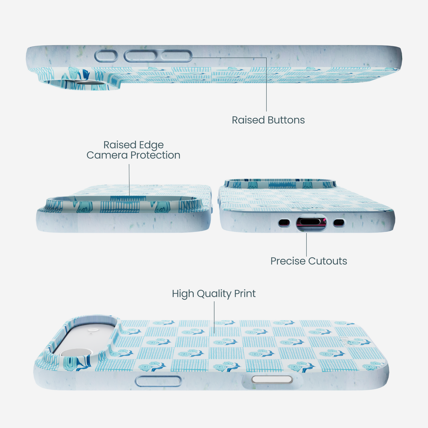 Powder Blue Garden Grid iPhone Air Case