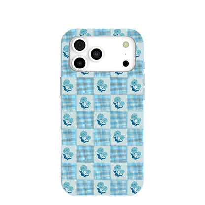 Powder Blue Garden Grid iPhone 17 Pro Max Case