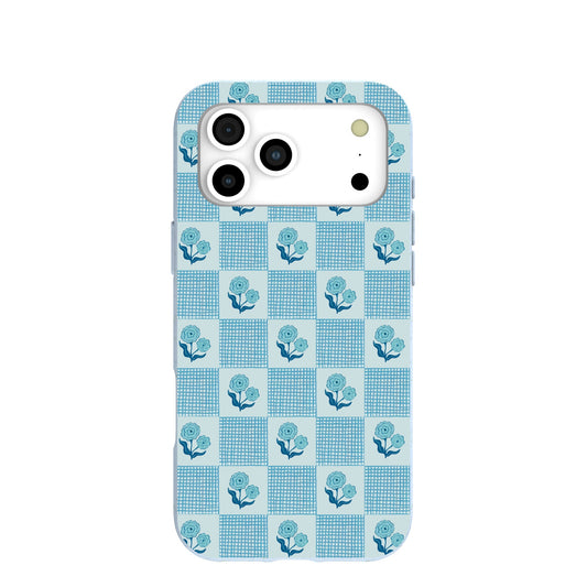 Powder Blue Garden Grid iPhone 17 Pro Max Case