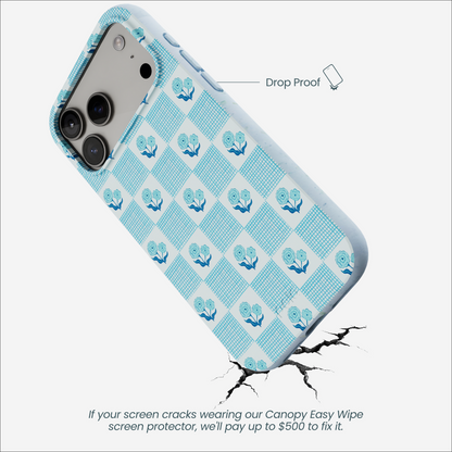 Powder Blue Garden Grid iPhone 17 Pro Max Case
