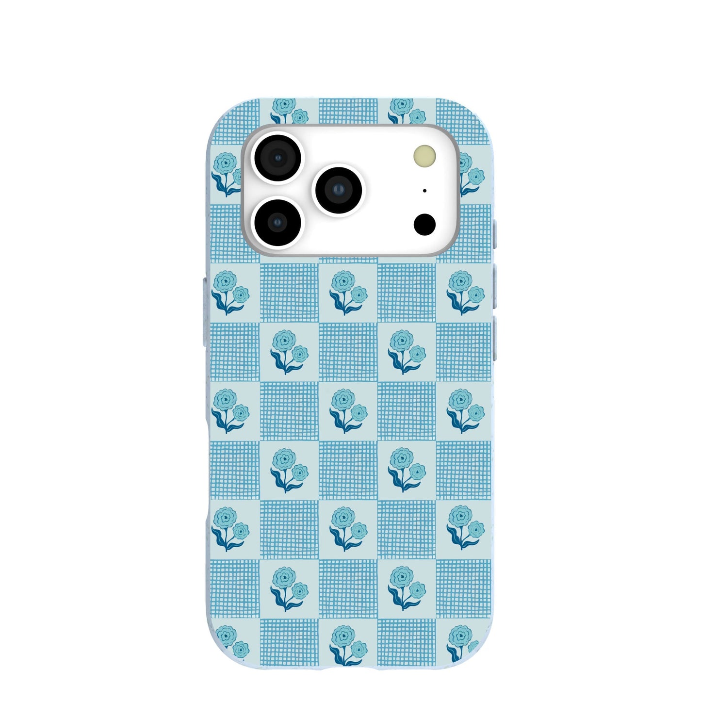 Powder Blue Garden Grid iPhone 17 Pro Case