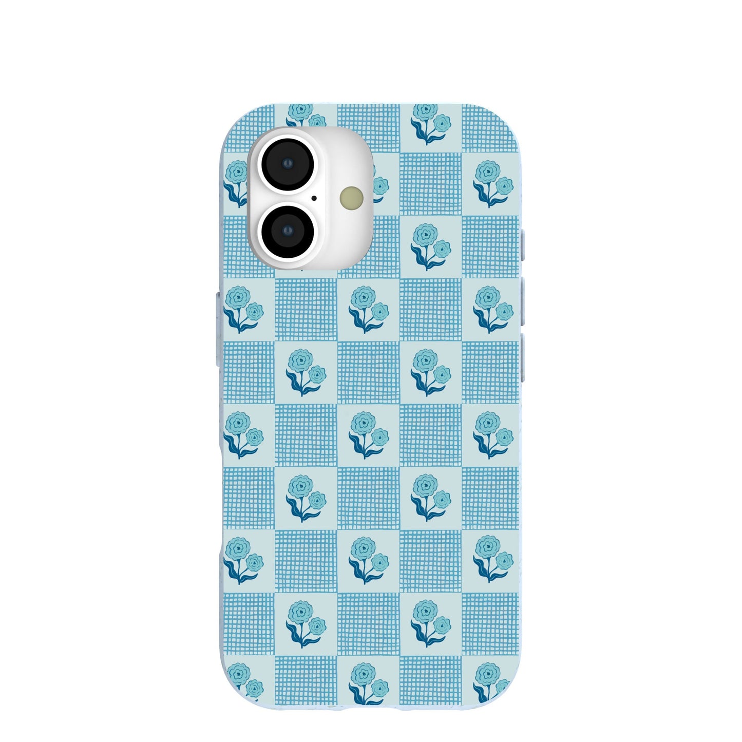 Powder Blue Garden Grid iPhone 17 Case
