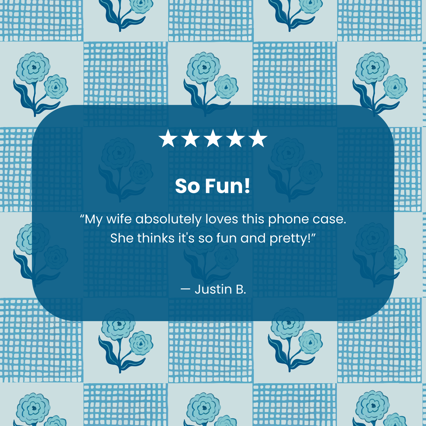 Powder Blue Garden Grid iPhone 17 Pro Case