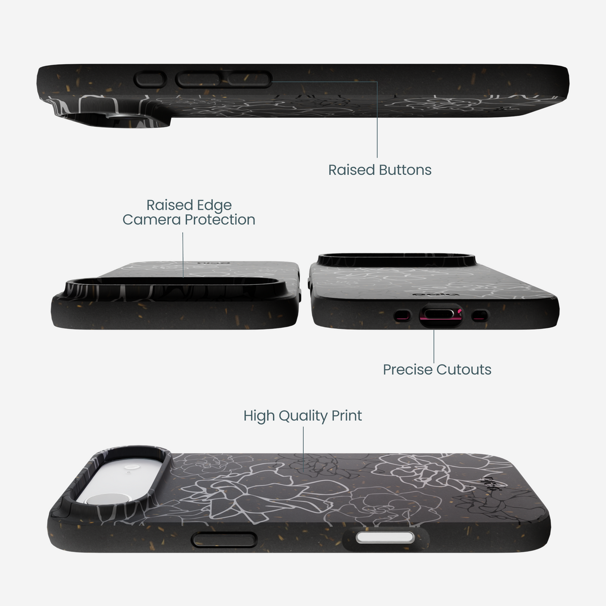 Black Gardenia Lines iPhone Air Case