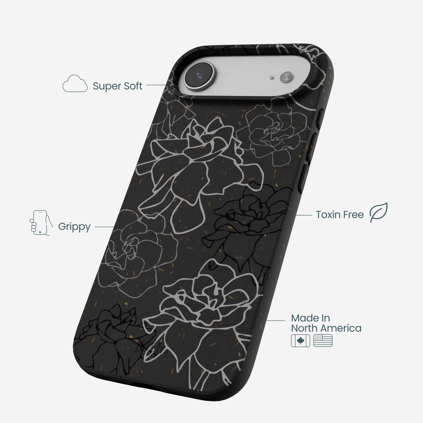 Black Gardenia Lines iPhone Air Case