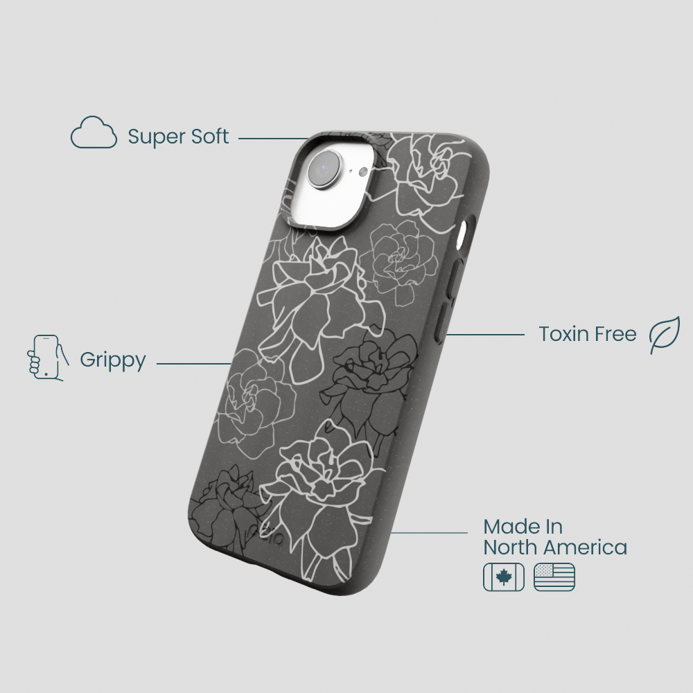 Black Gardenia Lines iPhone 16e/17e Case