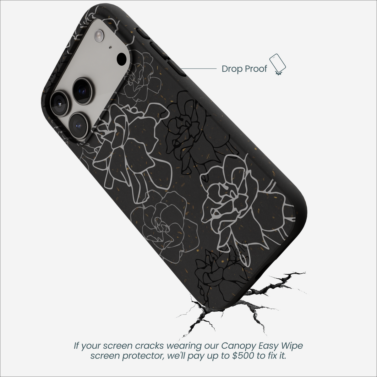 Black Gardenia Lines iPhone 17 Pro Max Case