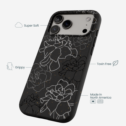 Black Gardenia Lines iPhone 17 Pro Max Case