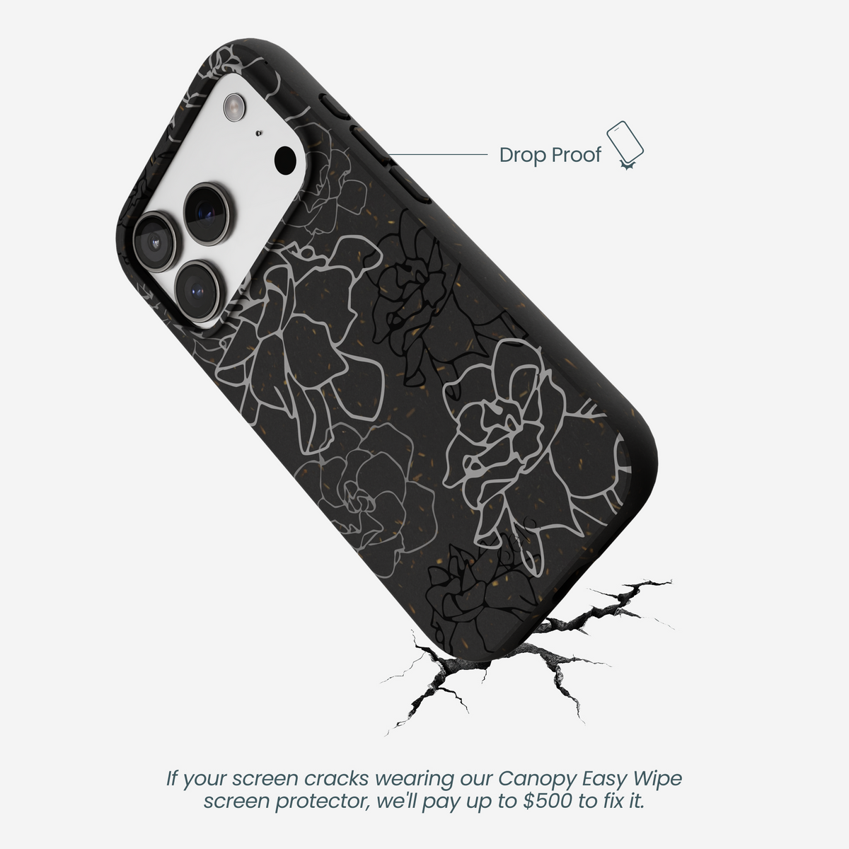 Black Gardenia Lines iPhone 17 Pro Case
