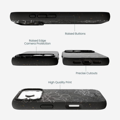 Black Gardenia Lines iPhone 17 Pro Case