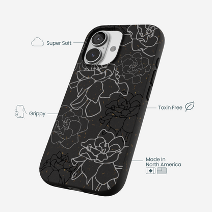 Black Gardenia Lines iPhone 17 Case