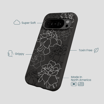 Black Gardenia Lines Google Pixel 10/10 Pro Case