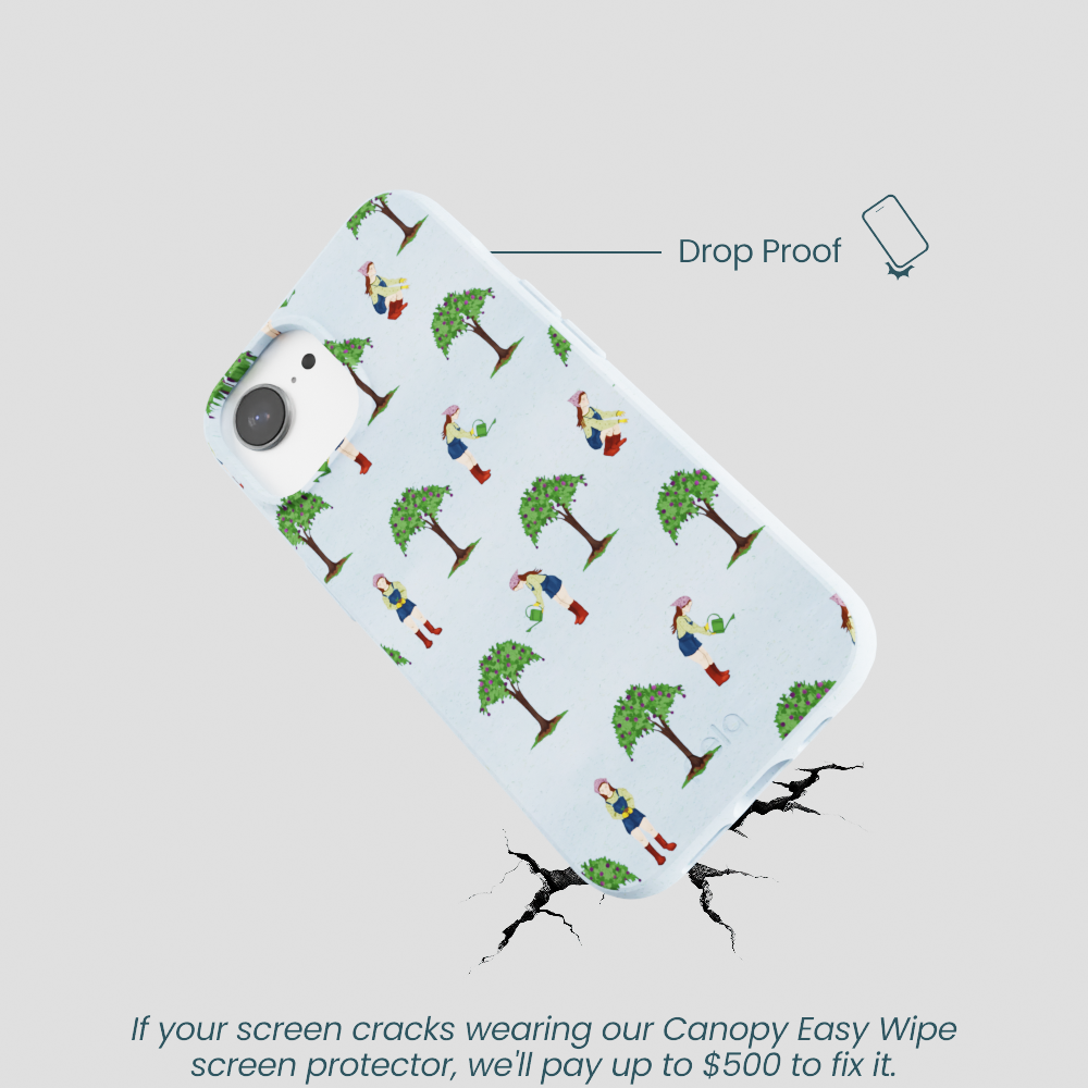 Powder Blue Gardening Girl iPhone 16e/17e Case