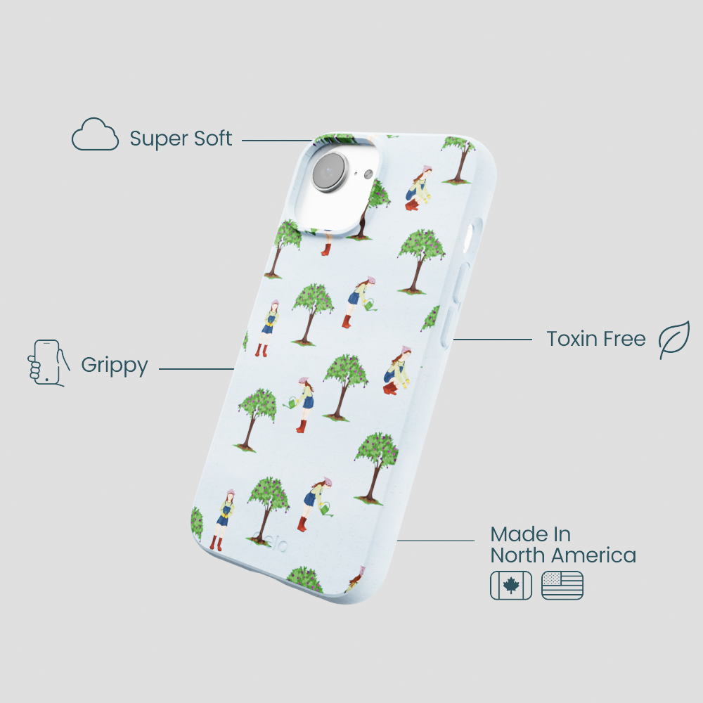 Powder Blue Gardening Girl iPhone 16e/17e Case